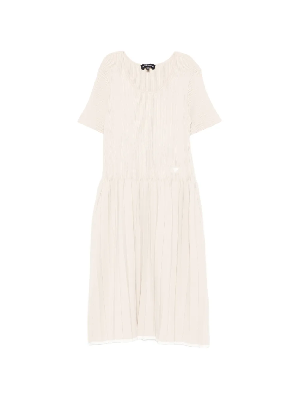 Emporio Armani Kids short-sleeve pleated dress - Toni neutri