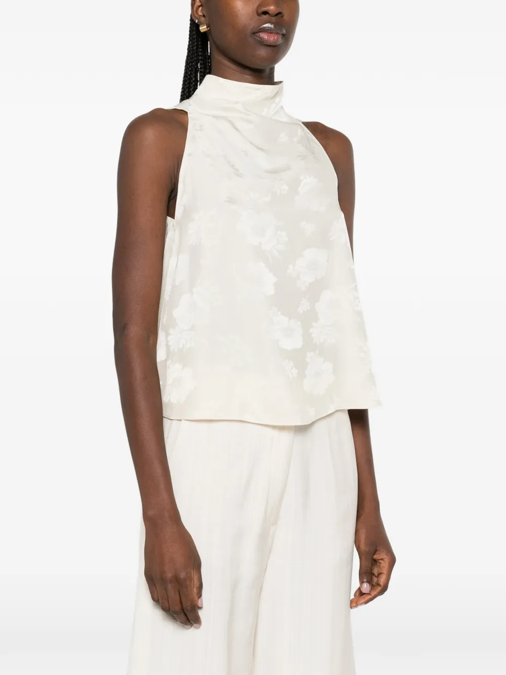  Forte Forte Floral High-neck Top - Neutrals 