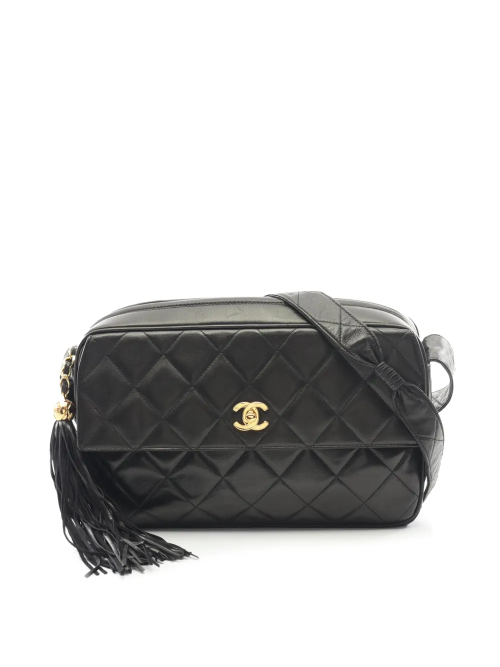 CHANEL Pre-Owned 1994-1996 CC Quilted Lambskin Tassel Camera Bag crossbody bag - Nero