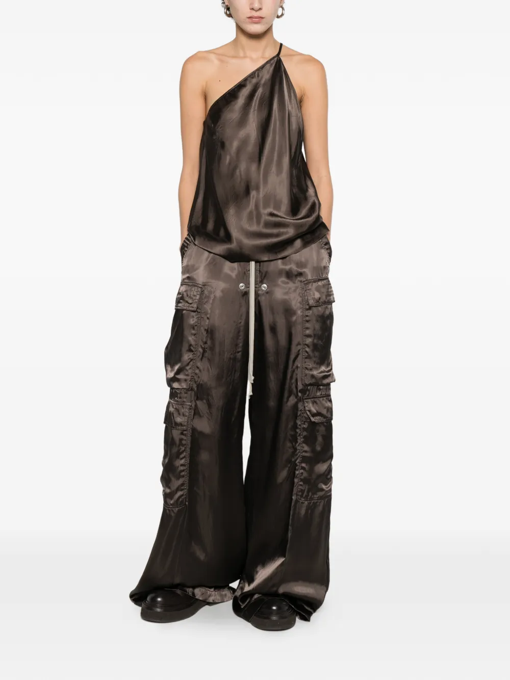 Rick Owens Asymmetrische top Bruin