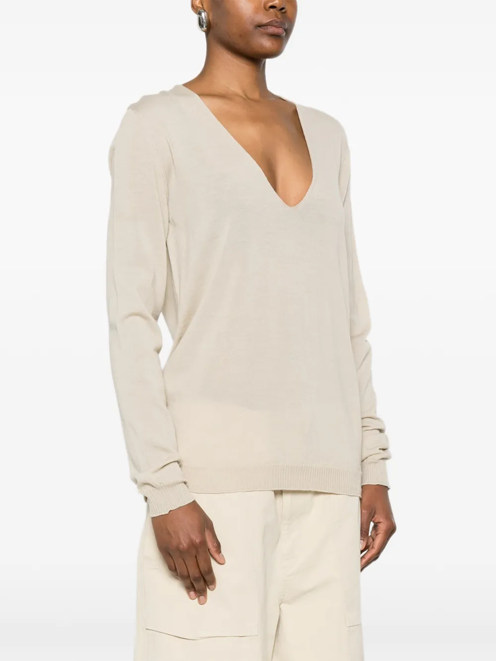 Rick Owens Trui met V-hals Beige