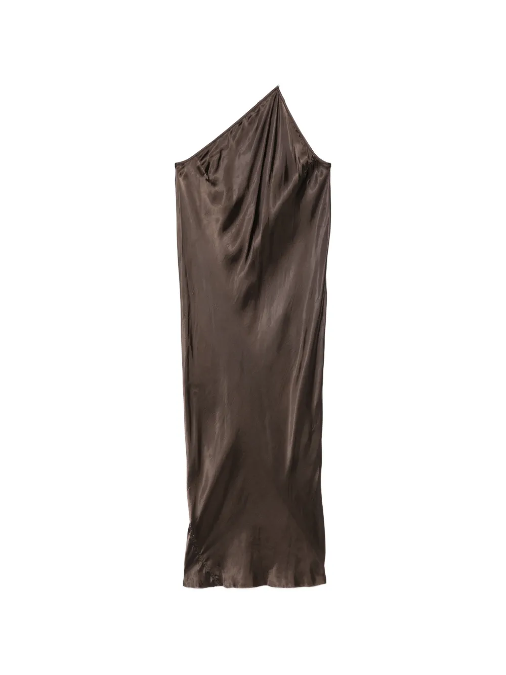 Rick Owens one-shoulder midi dress - Marrone