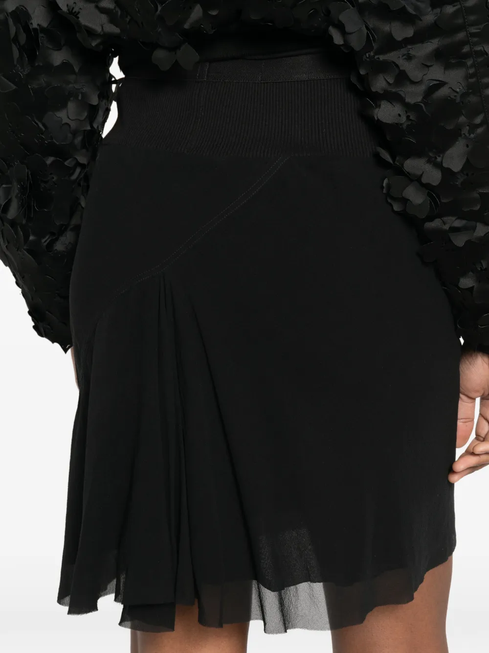 Rick Owens Mini-rok met geribbeld vlak Zwart