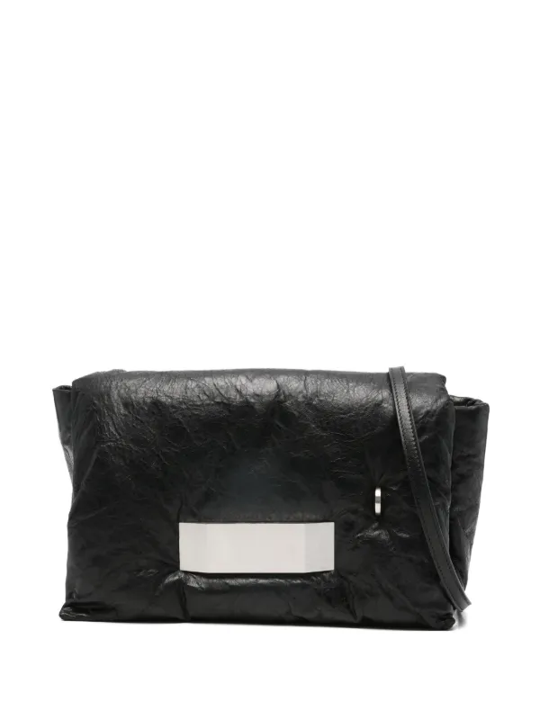 Rick Owens 2WAY レザー ショルダー クラッチバッグ ブラック Rick Owens レザー クラッチバッグ | ブラック | FARFETCH JP