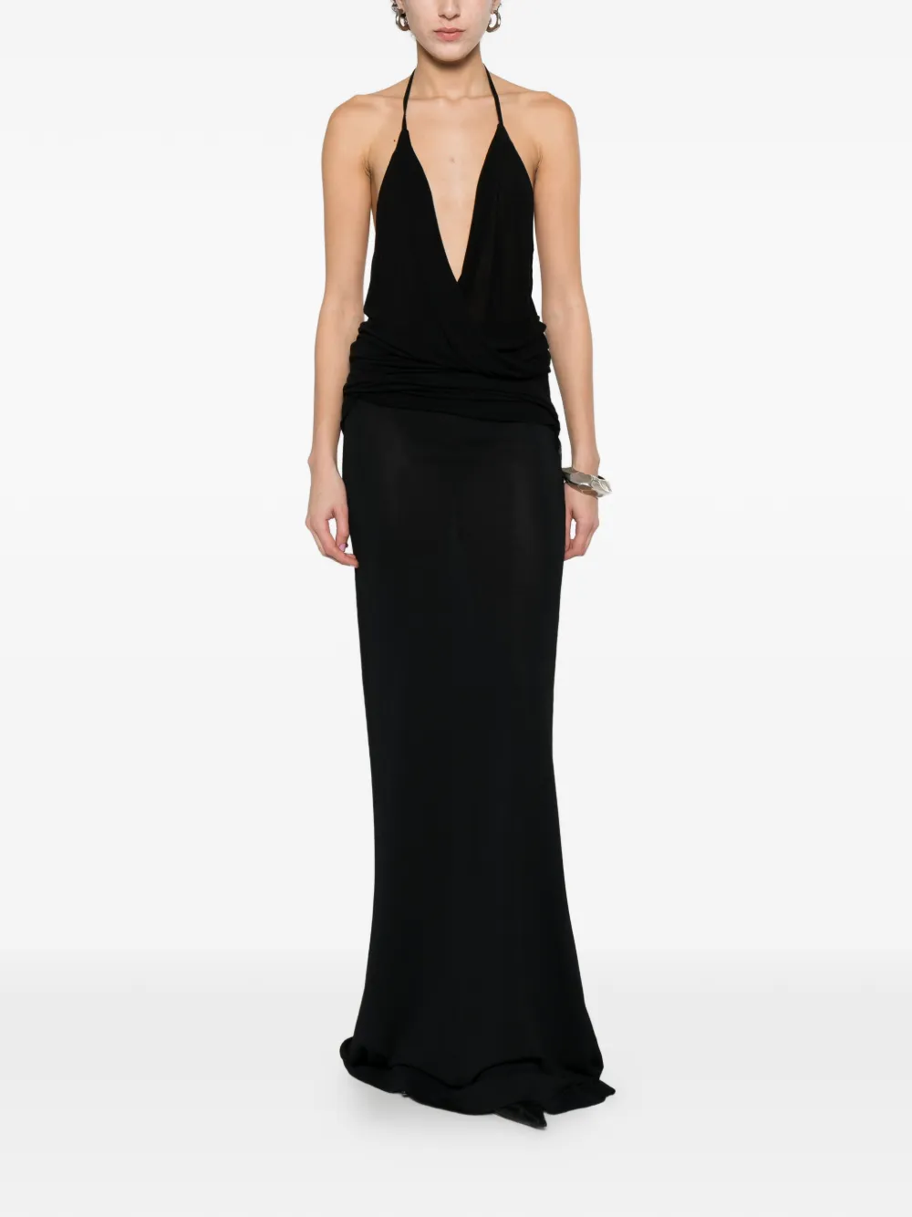  Rick Owens V-neck Top - Black 