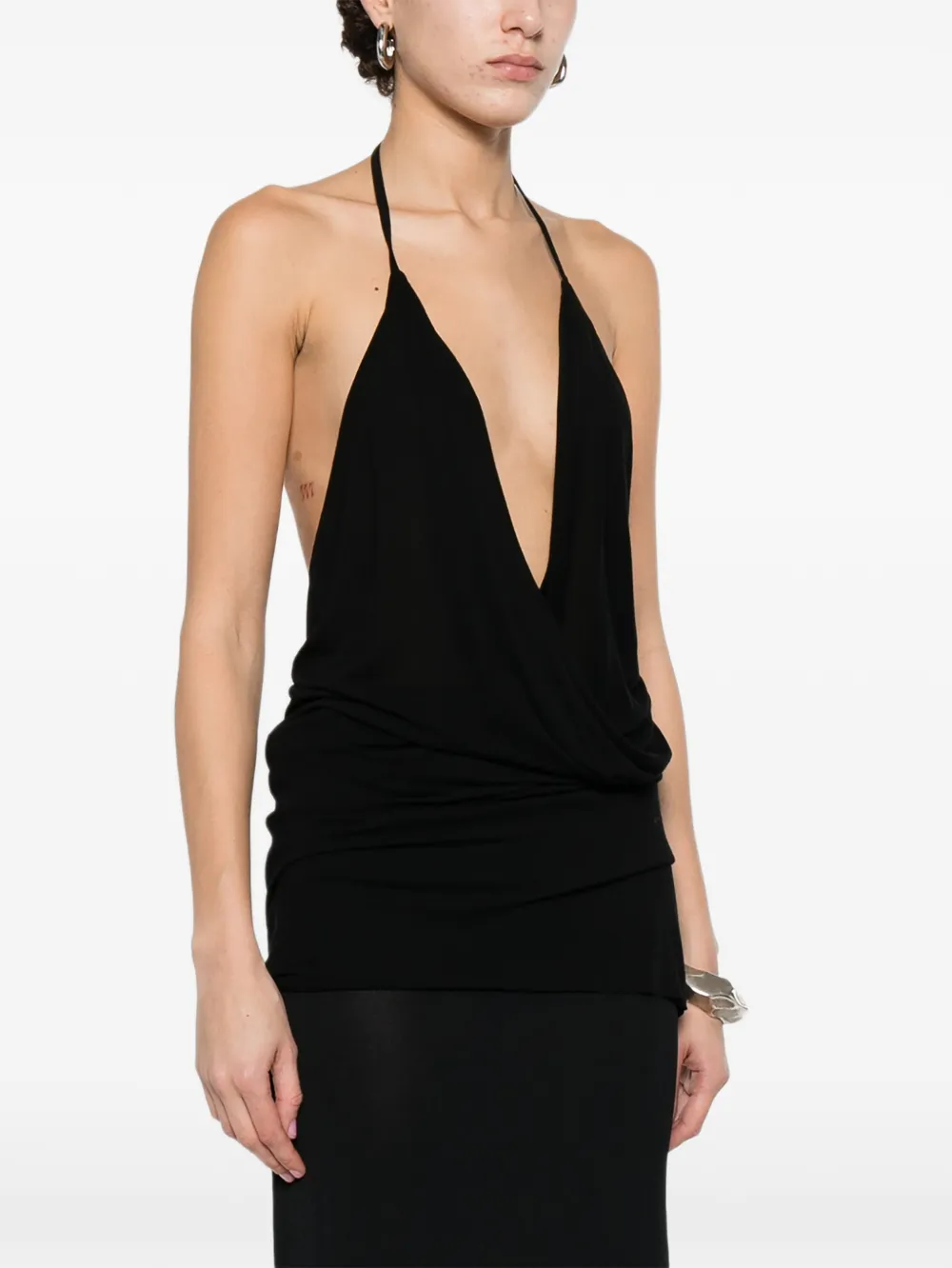  Rick Owens V-neck Top - Black 