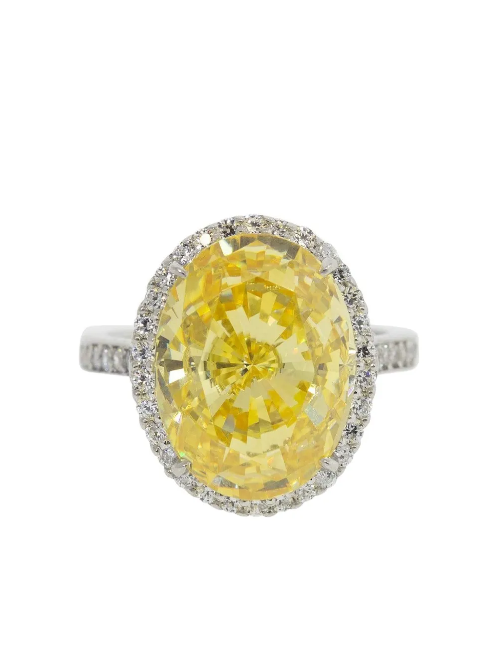 Fantasia by Deserio oval centre ring - Argento