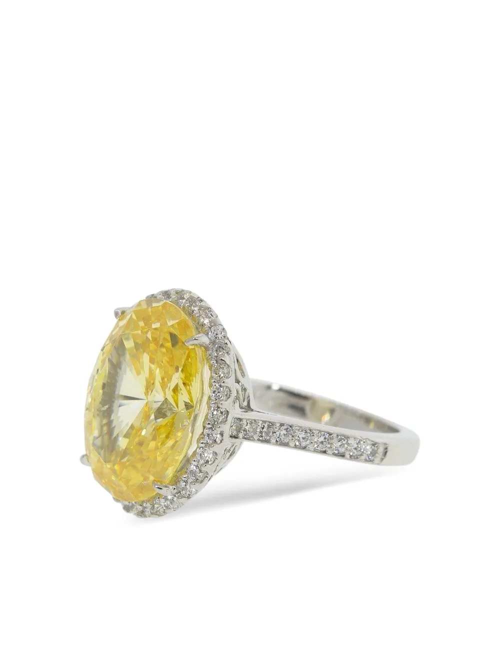  Fantasia By Deserio Oval Centre Ring - Silver 