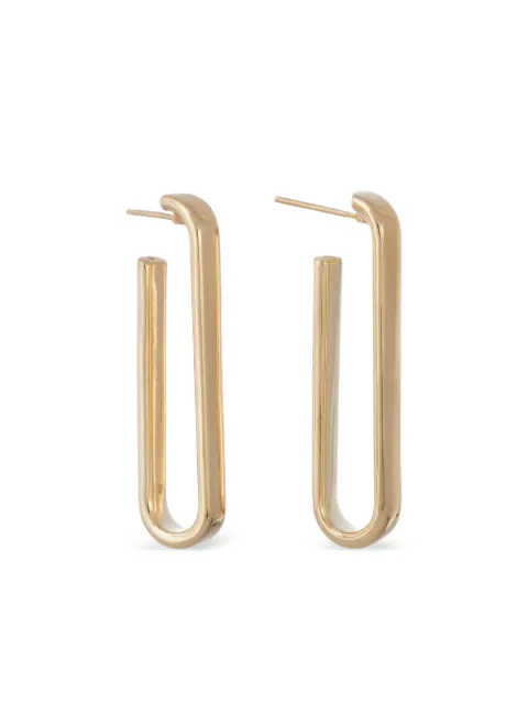 Sidney Garber 18k yellow gold paperclip hoop earrings