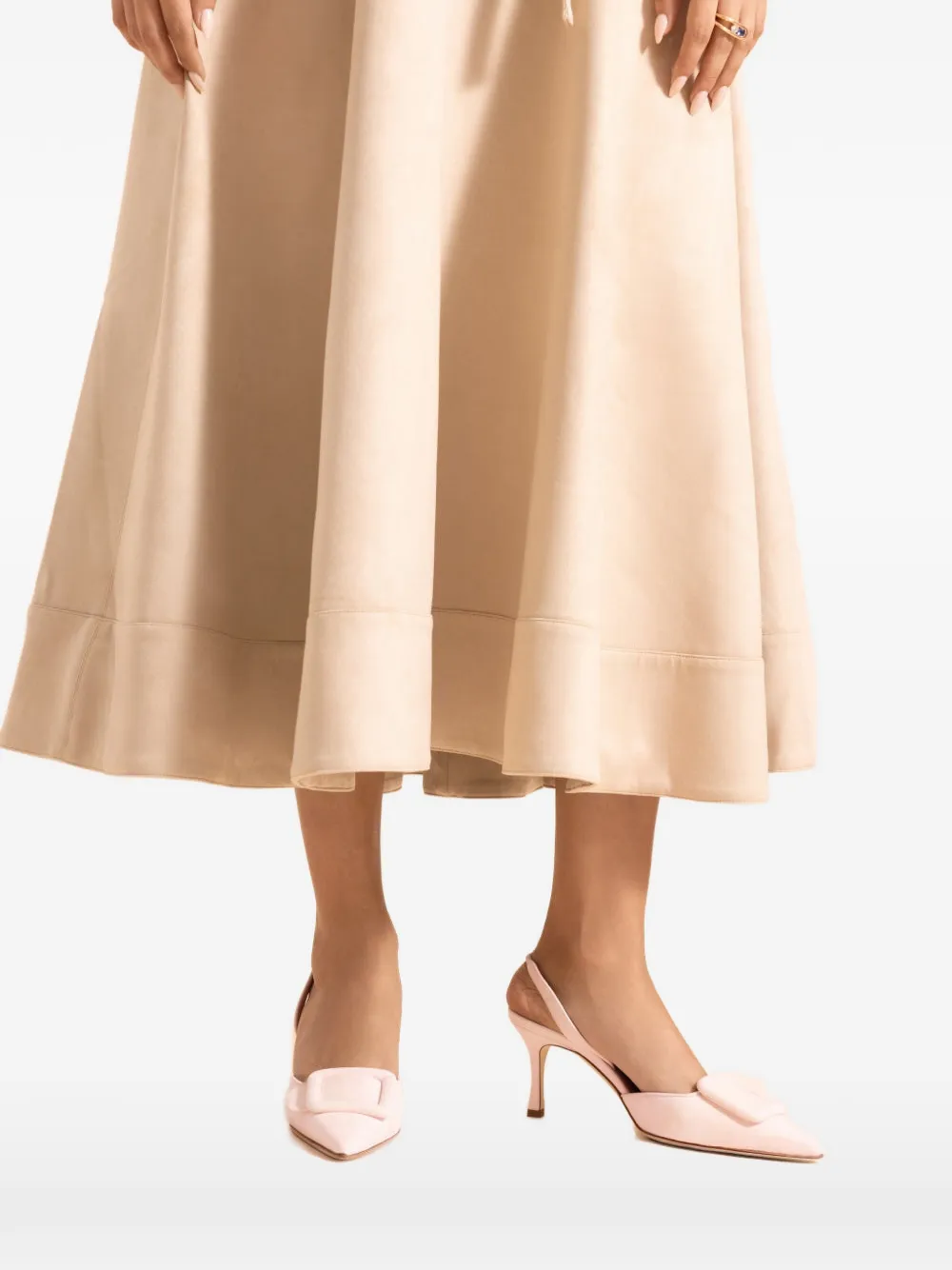 Manolo Blahnik Maysli buckle slingback pumps Roze