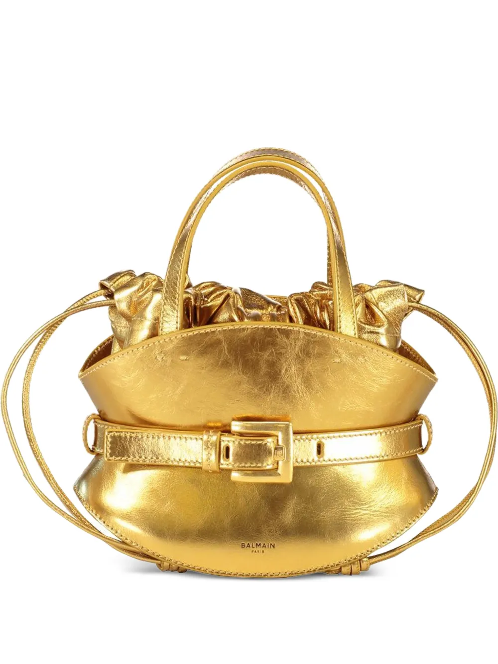 Balmain buckle shuffle mini bag - Oro