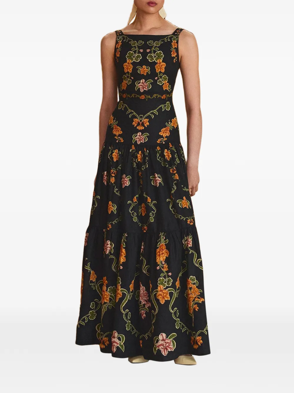 Agua By Agua Bendita Abeja Cordillera floral dress - Zwart
