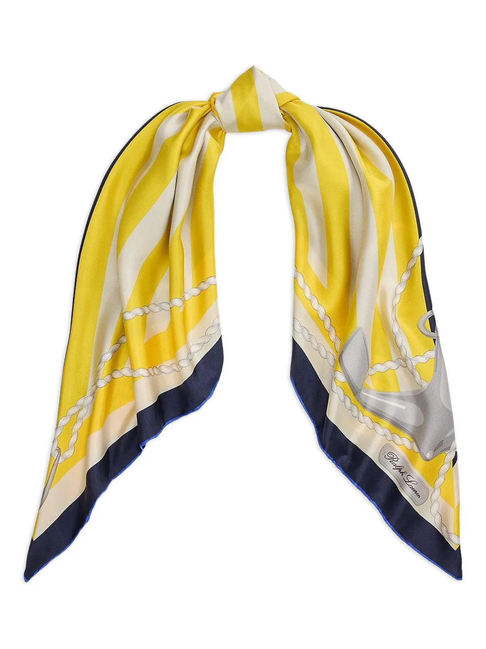 Polo Ralph Lauren striped nautical square scarf - Geel