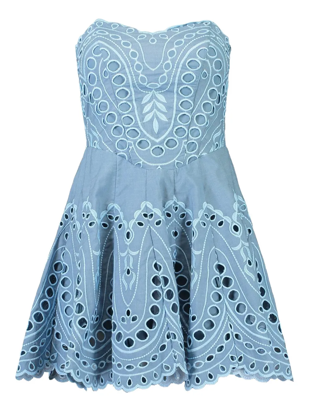 Charo Ruiz Ibiza Bali broderie smocked mini dress - Blau