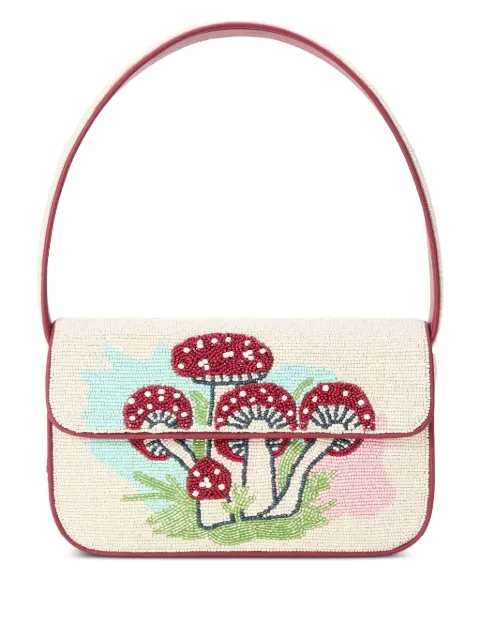 STAUD Tommy beaded mushroom tote bag