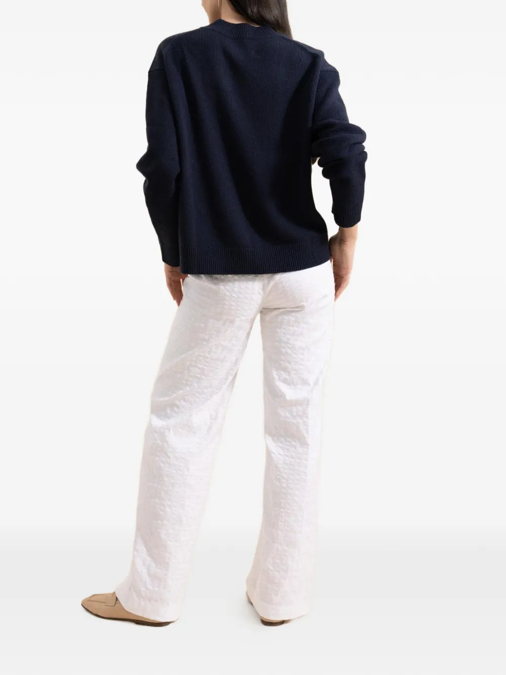 Avenue Montaigne Flavia textured palazzo pants - Wit