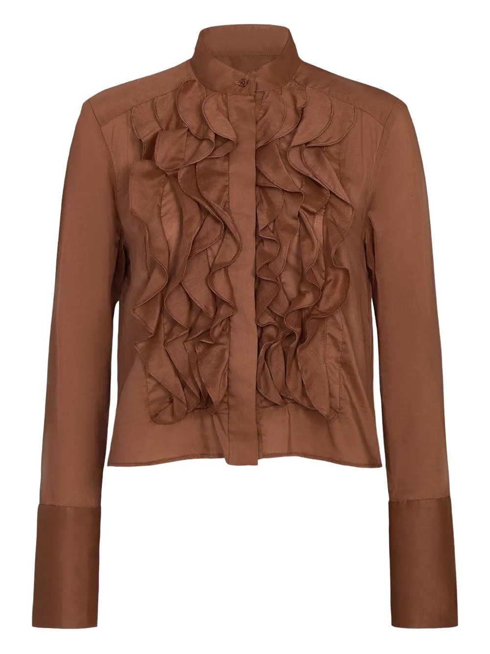 TWP Patti ruffled shirt - Brown