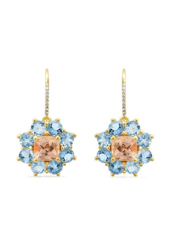 Jennifer Meyer Petite Flower Multi-stone Earrings in Gold