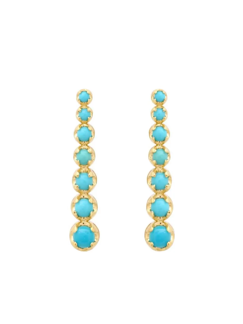 Jennifer Meyer mini turquoise stud earrings - Oro