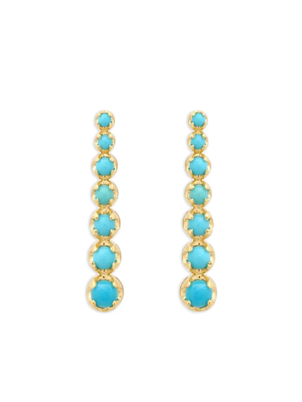 Jennifer Meyer mini turquoise stud earrings - Gold