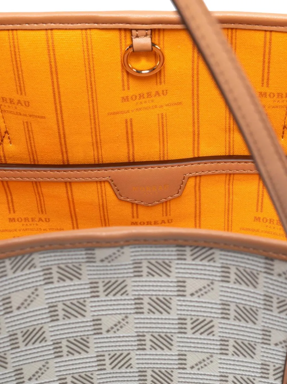  Moreau Zip Check-patterned Tote Bag - Orange 