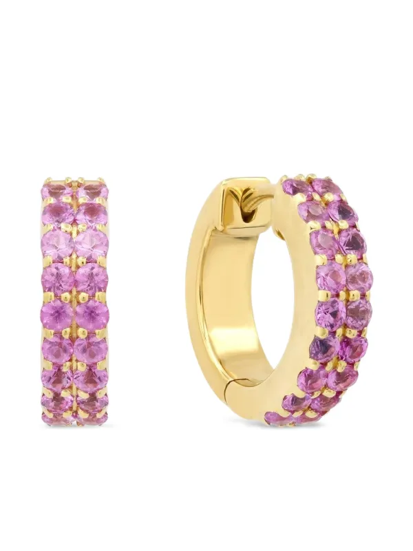 Jennifer Meyer Small Sapphire Huggie Earrings in Gold