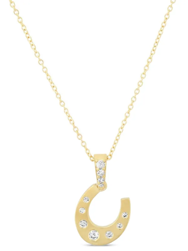 Jennifer Meyer Horseshoe Diamond Necklace in Gold
