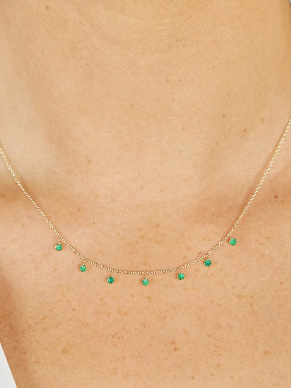  Jennifer Meyer Collar Mini Con Esmeralda En Bisel - Dorado 