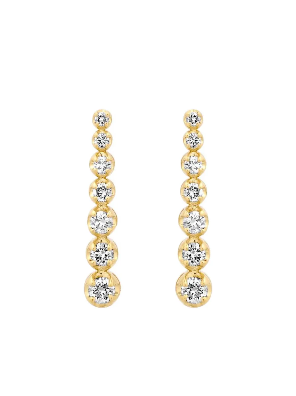 Jennifer Meyer diamond mini graduated tennis stud earrings - Oro