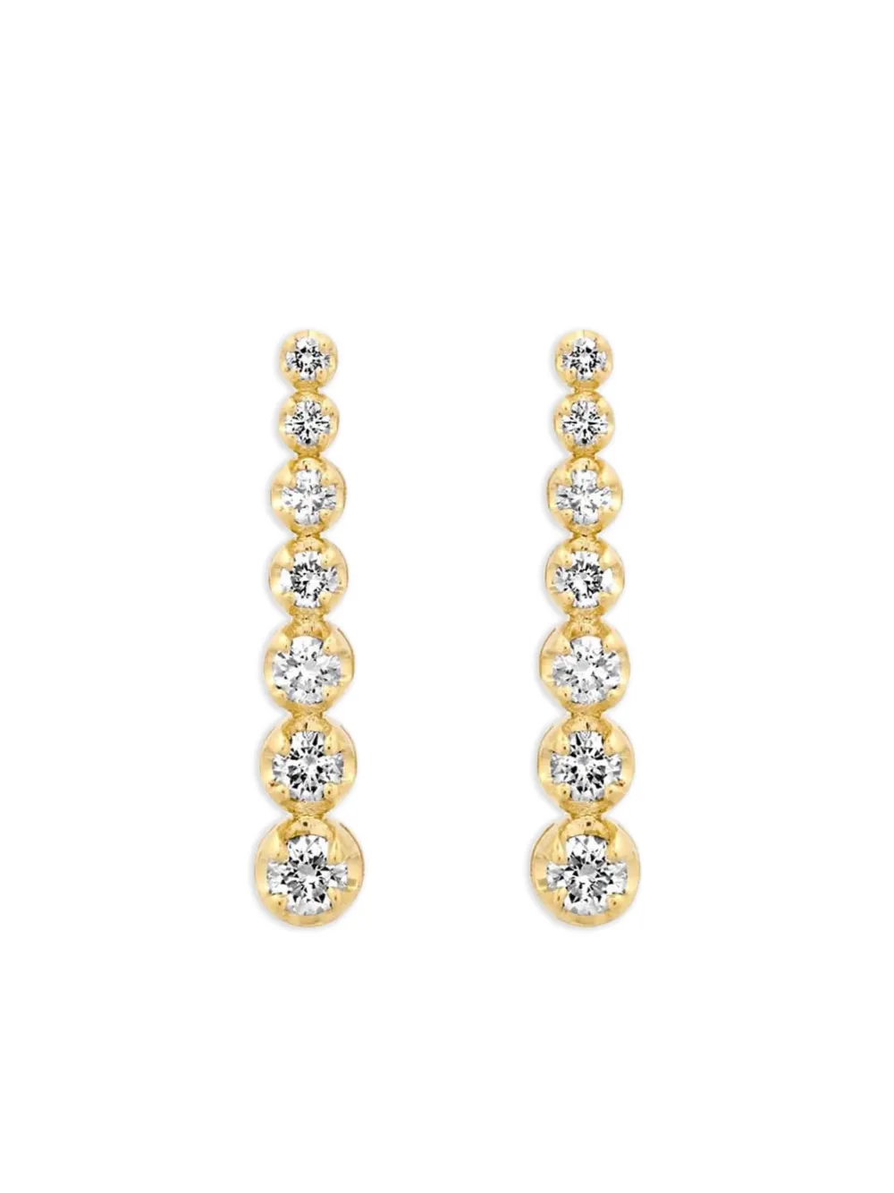 Jennifer Meyer diamond mini graduated tennis stud earrings - Oro