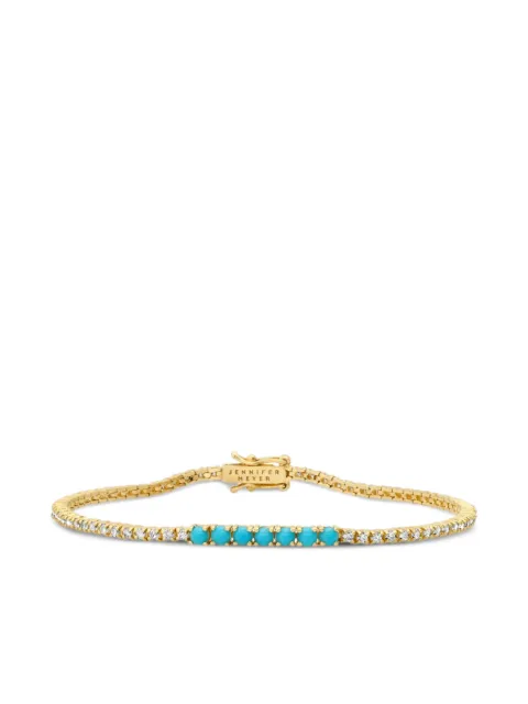 Jennifer Meyer diamond turquoise tennis bracelet