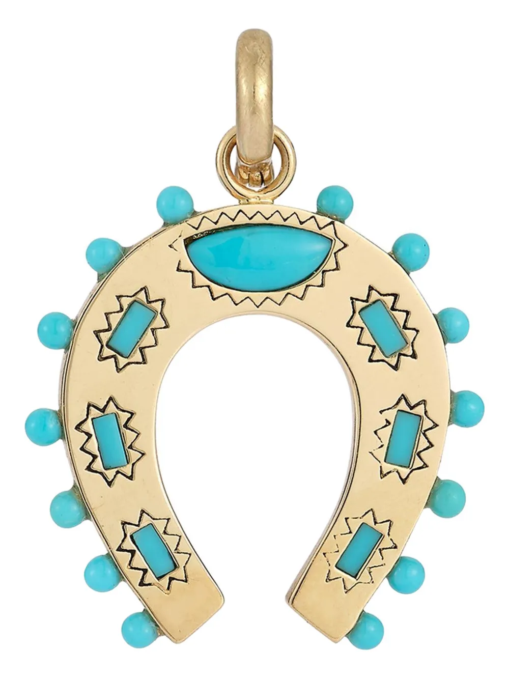 Storrow Jewelry Holly Horseshoe turquoise pendant - Oro
