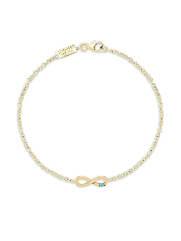 Jennifer Meyer Infinity Turquoise Bracelet in Gold