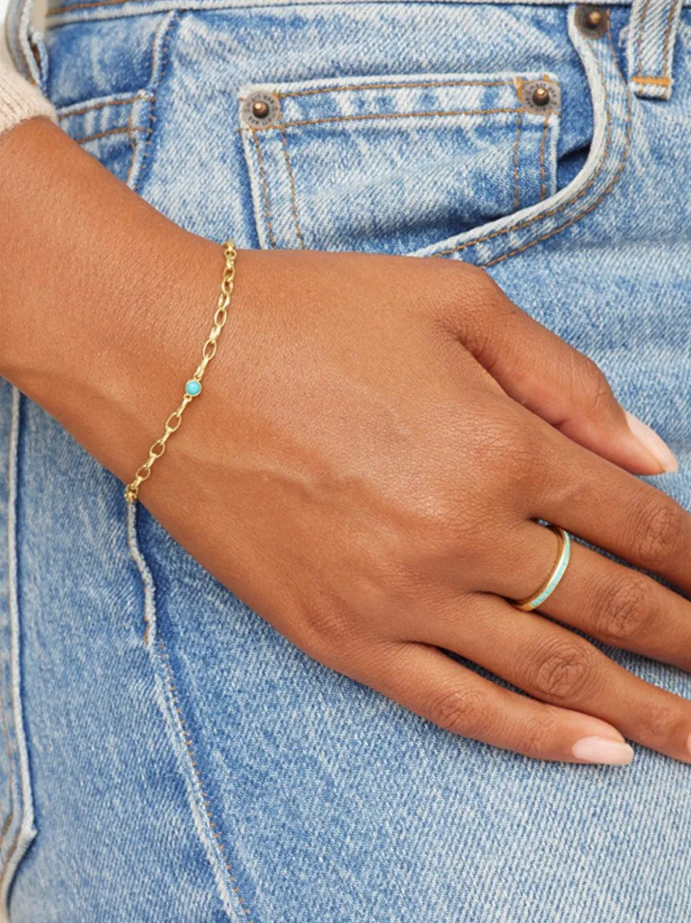  Jennifer Meyer Turquoise Ring - Gold 