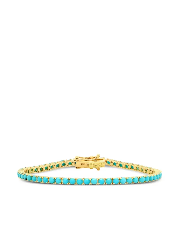 Jennifer Meyer Turquoise Tennis Bracelet in Gold