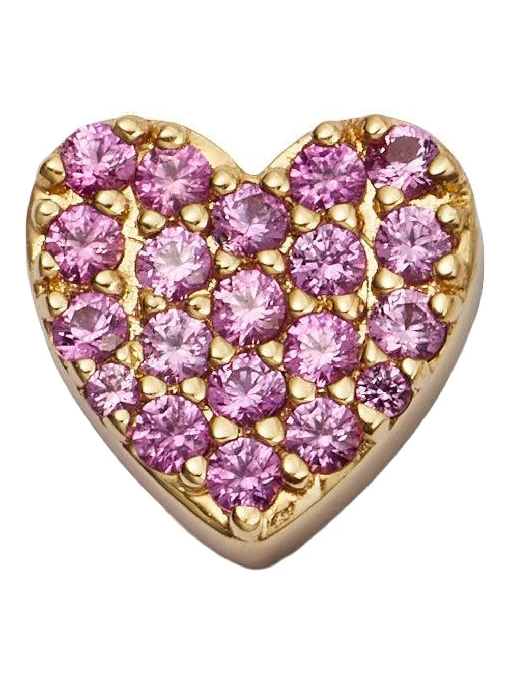 Loquet pink sapphire heart charm - Gold