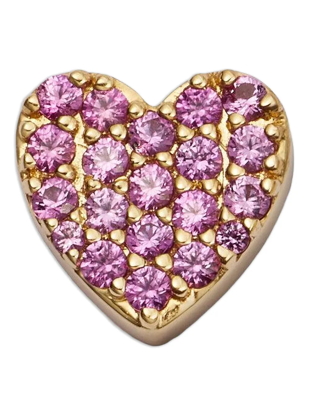 Loquet pink sapphire heart charm - Gold