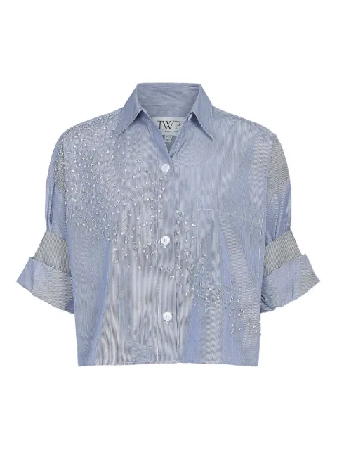TWP crystals striped shirt