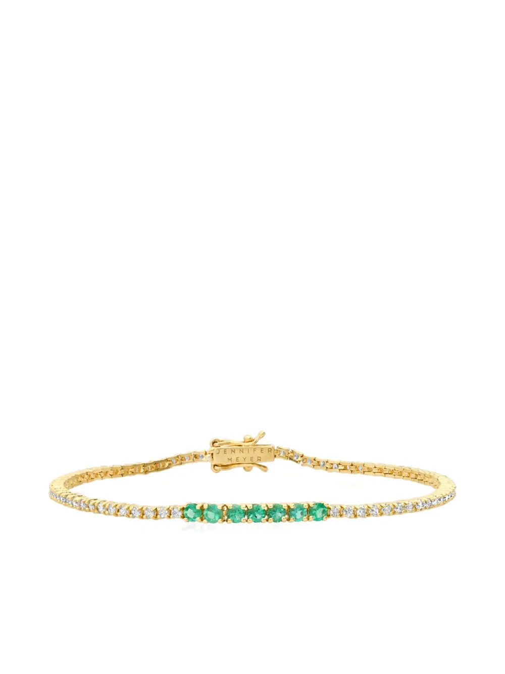 Jennifer Meyer diamond and emerald tennis bracelet - Oro
