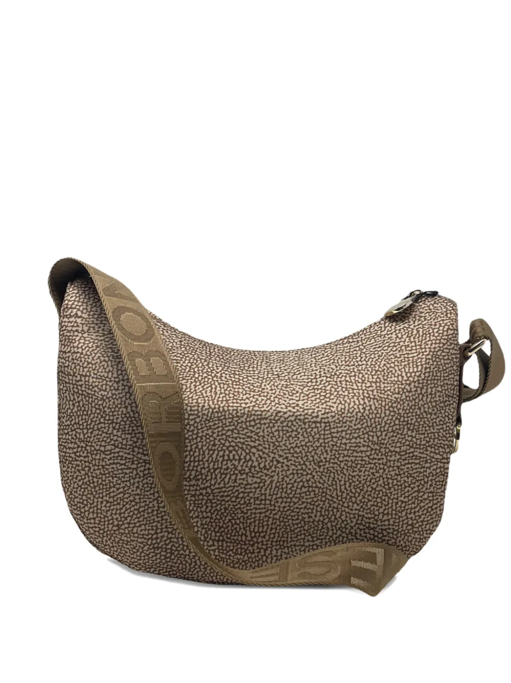 Borbonese Luna patterned shoulder bag - Marrone
