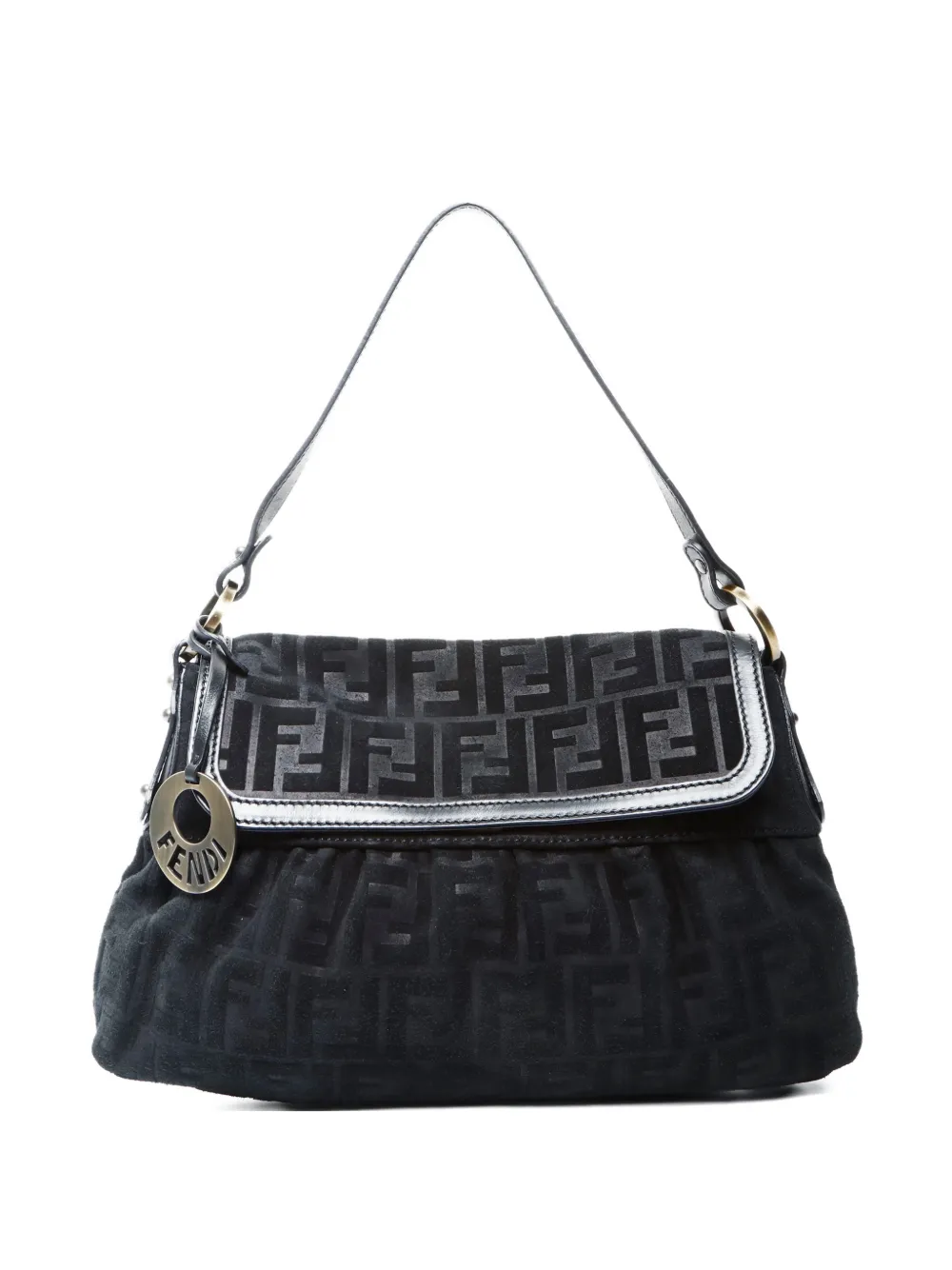 Fendi Pre-Owned 2000-2015 Zucca suede shoulderbag - Nero