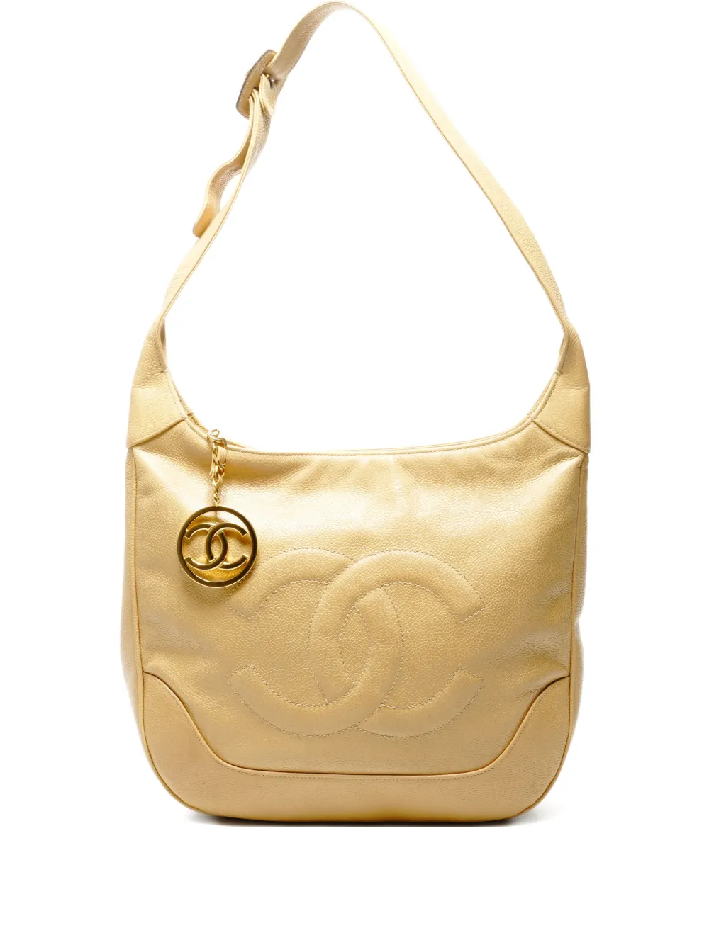 CHANEL Pre-Owned 1989-1991 embossed leather shoulderbag - Toni neutri