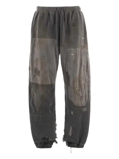 SAINT MXXXXXX patchwork frayed track pants
