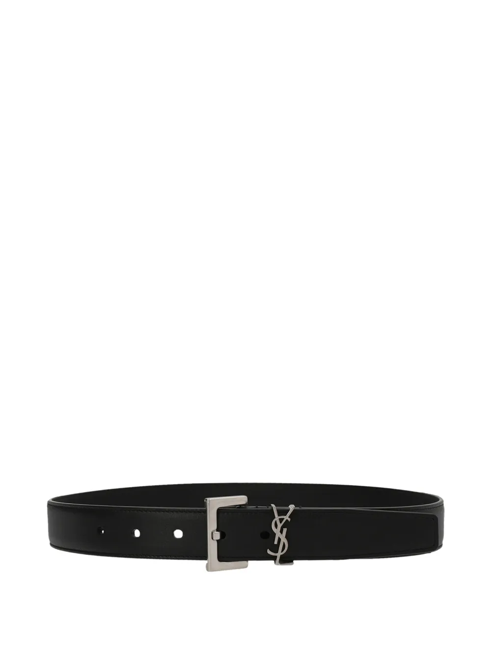 Saint Laurent monogram smooth leather belt - Black