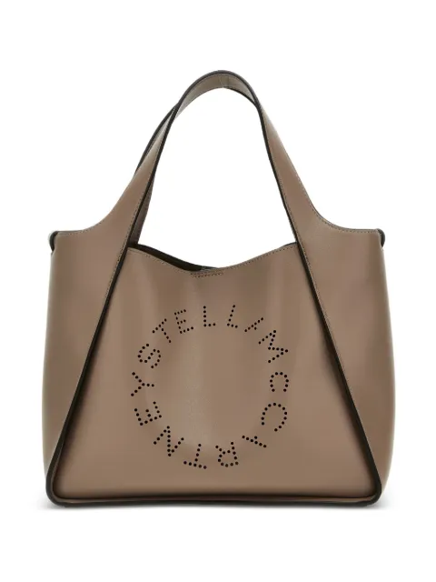 Stella McCartney openwork logo stella tote bag