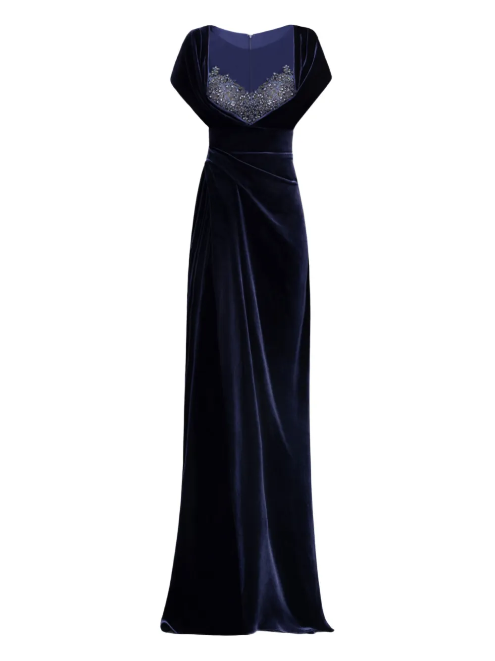 Gemy Maalouf bead-embellished draped dress - Blue
