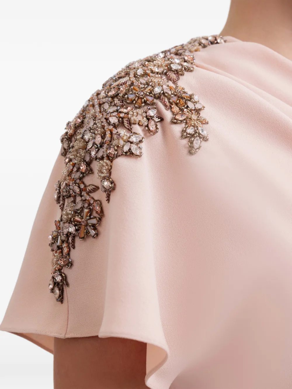 Gemy Maalouf Gedrapeerde jurk met asymmetrische hals Roze