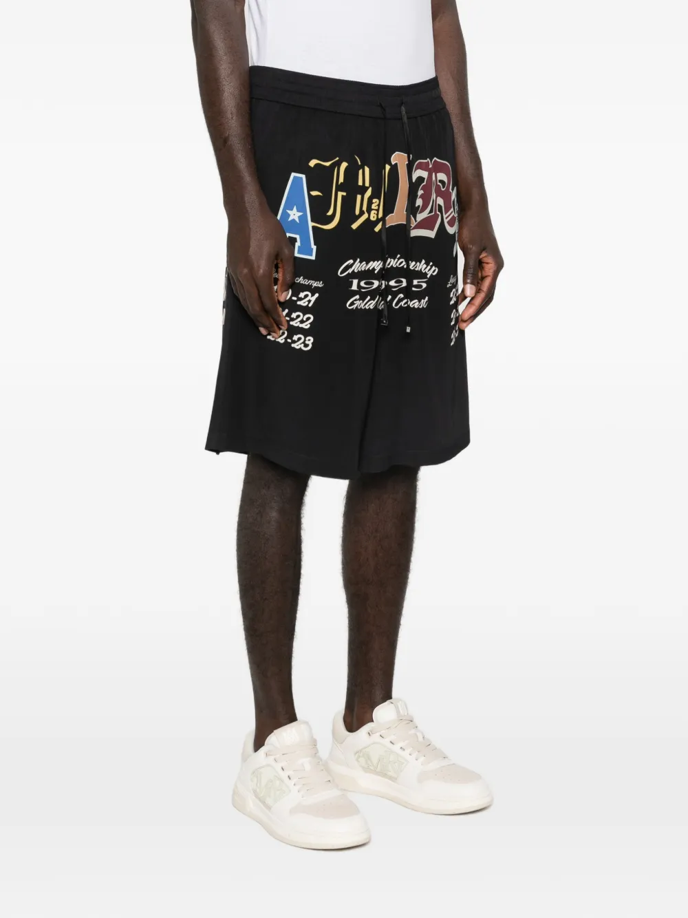 Amiri Graphic Drawstring Shorts - Black 