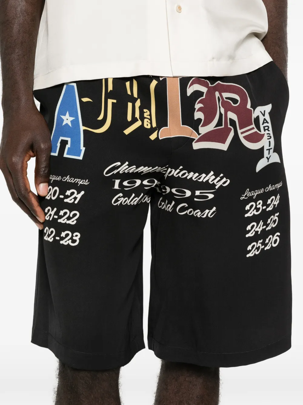 AMIRI Shorts met grafische print en trekkoord Zwart