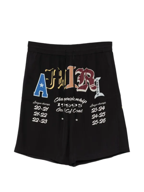 Amiri Varsity Patch Shorts in Black
